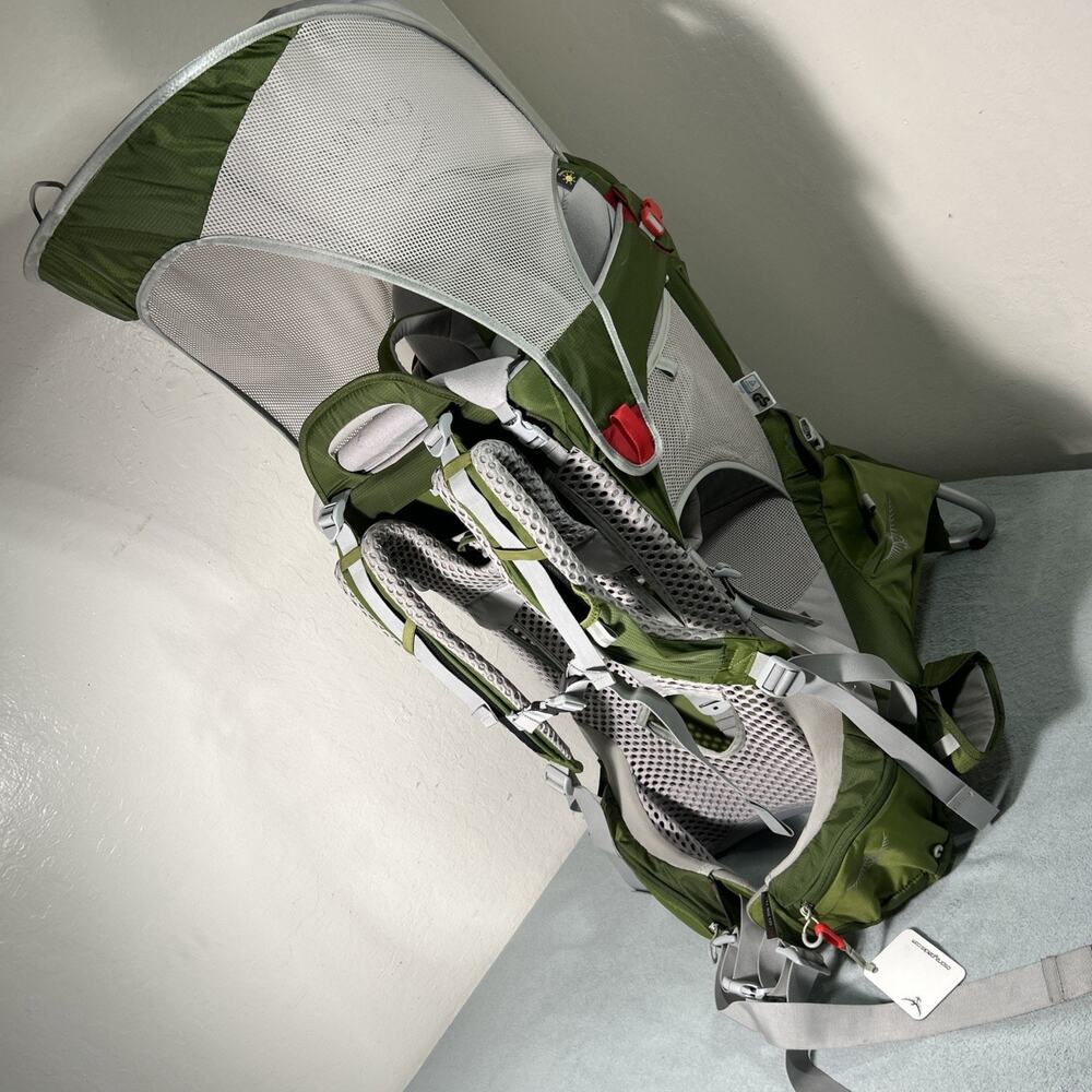 Osprey Poco AG Plus Baby Backpack Carrier Sun Rain Cover Tough Traveler Saddle